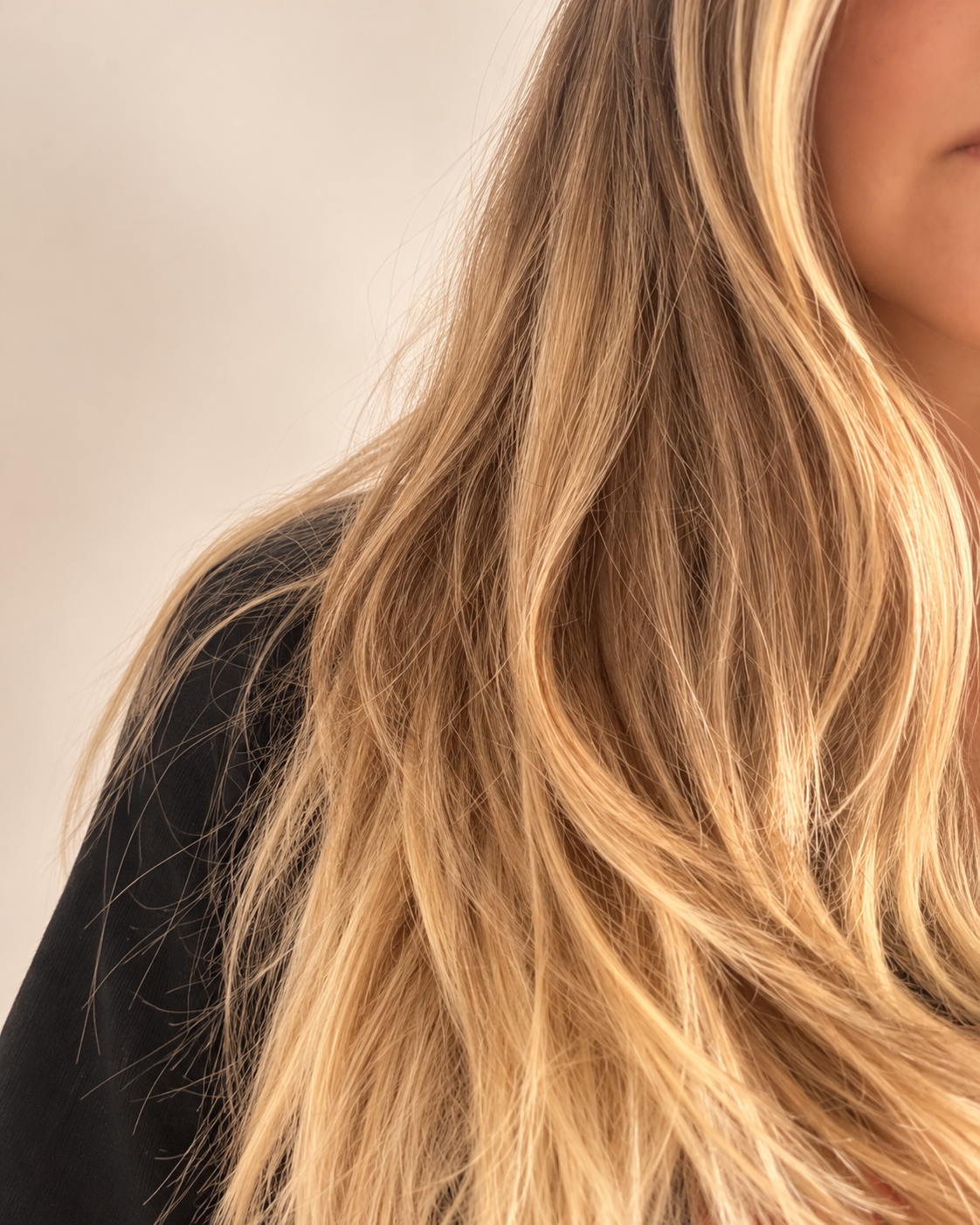 Woman with long loose hair