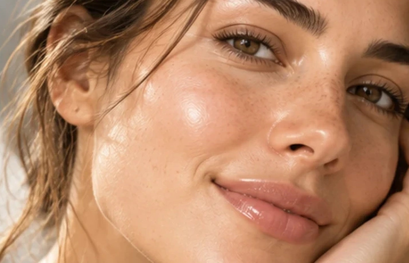 Close-up of healthy-looking skin